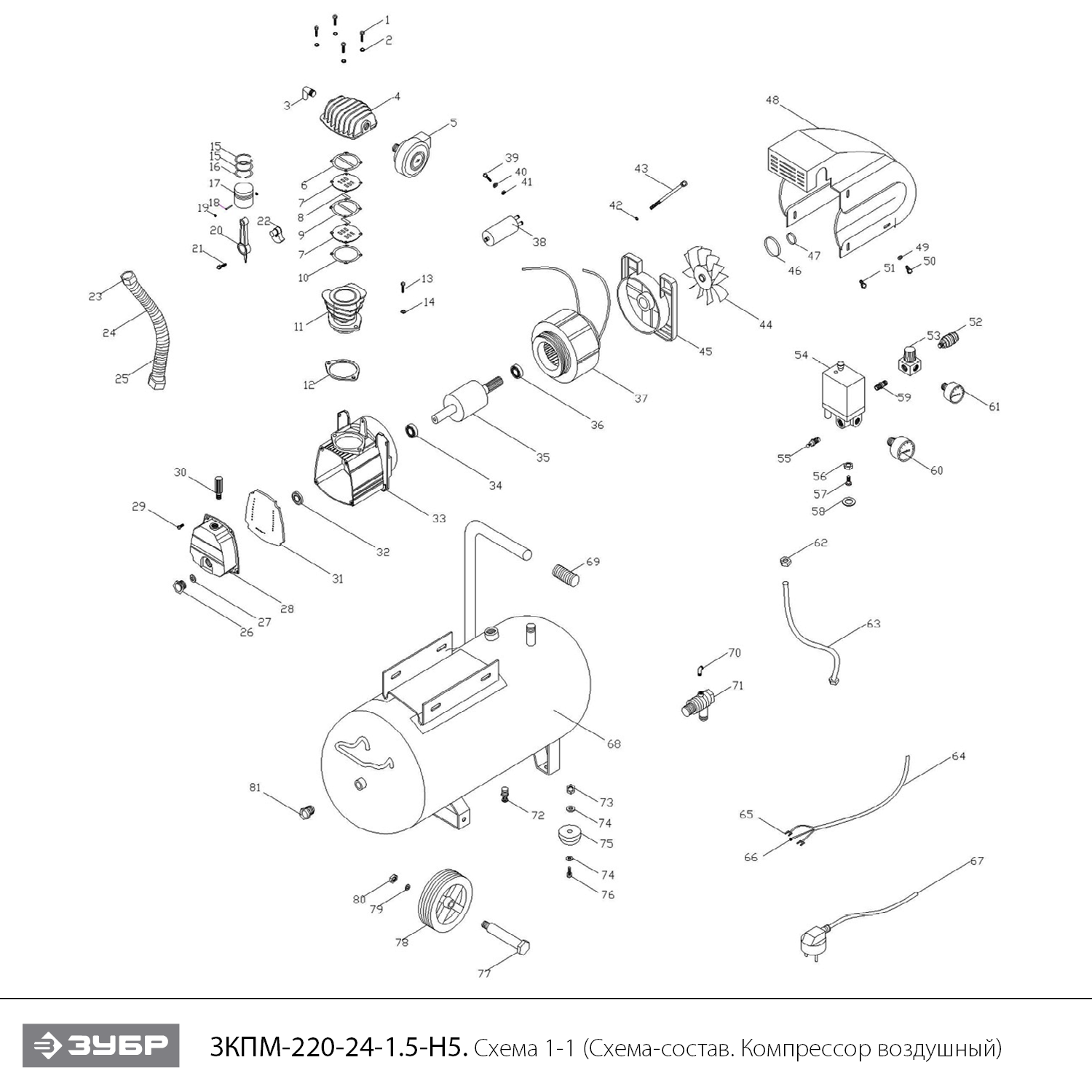 Компрессор воздушный ЗКПМ-220-24-1.5-H5